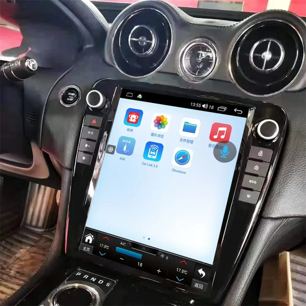 Novo 8 núcleos android14 para jaguar xj xjl 2009-2019 tesla estilo gps dsp carplay rádio do carro e painel de ar condicionado lcd