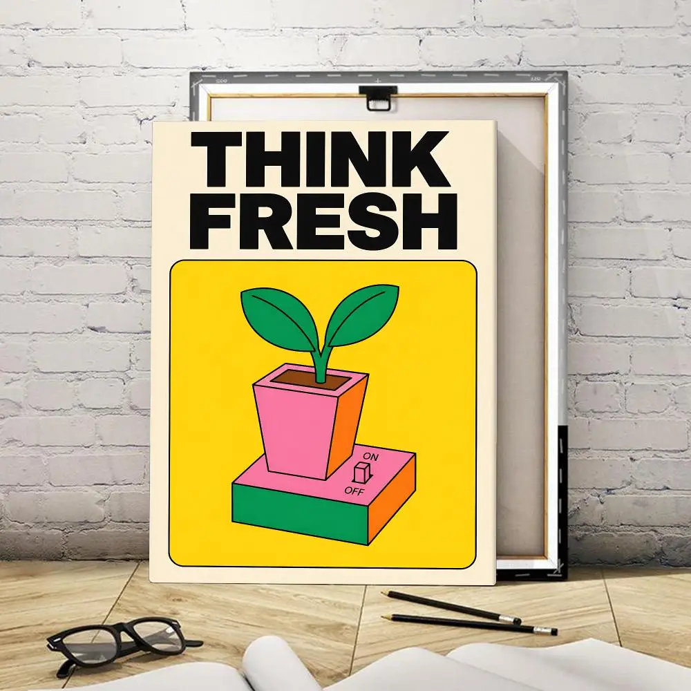 Creative Mode Playful Mindset Art Framed Wall Painting Canvas Art Poster Solid Wood Frame for Room Living Home Decor