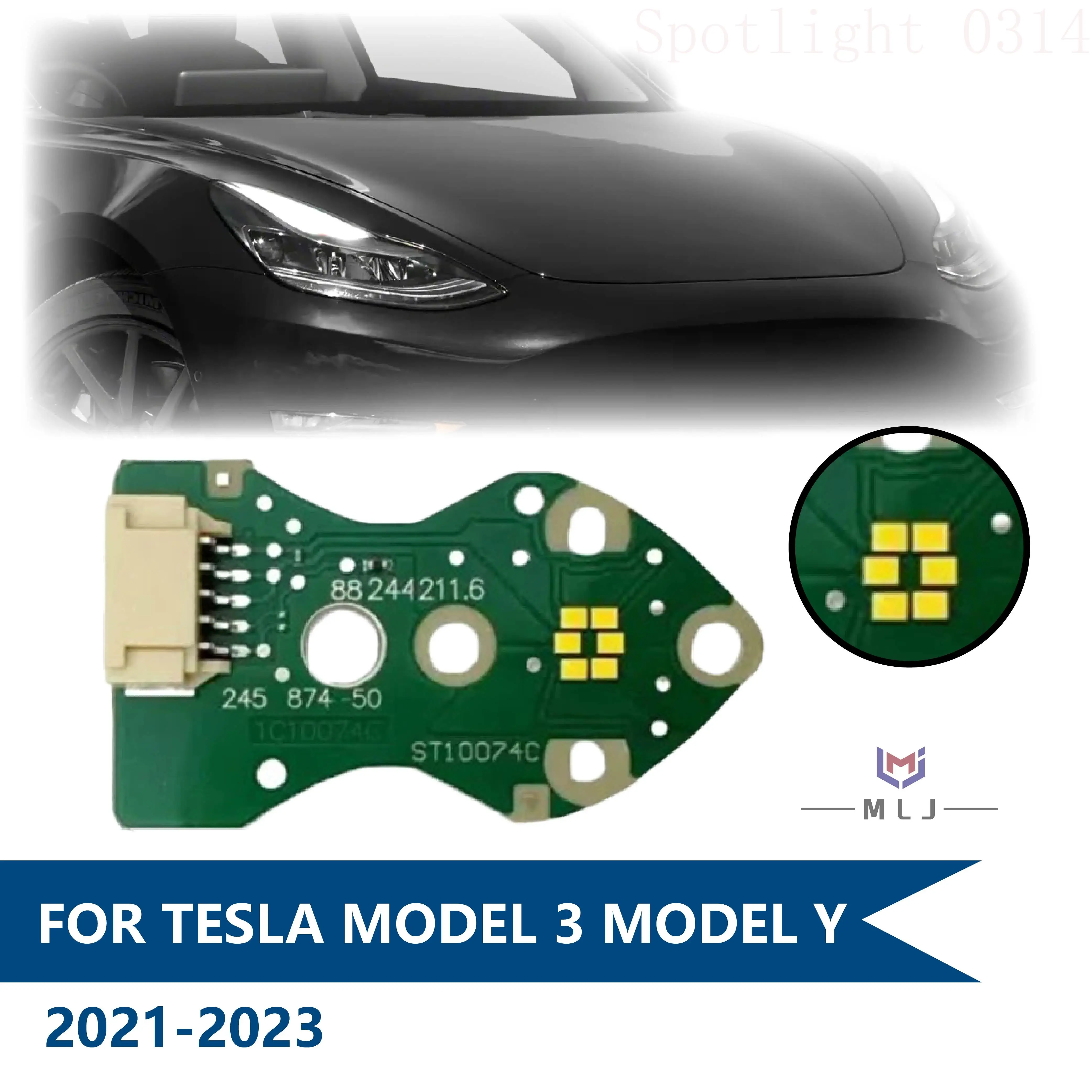 

DRL Chip For Tesla Model 3 Model Y 2021 2022 2023 Headlight White DRL Light Source Board Light Source Chip Car Accessories