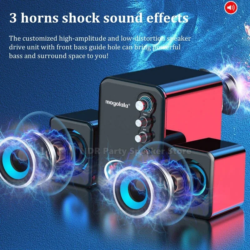 Wired Wireless Bluetooth Computer Speakers Deep Bass Sound Box Speaker For PC Laptop Powerful Subwoofer Multimedia Loudspeakers