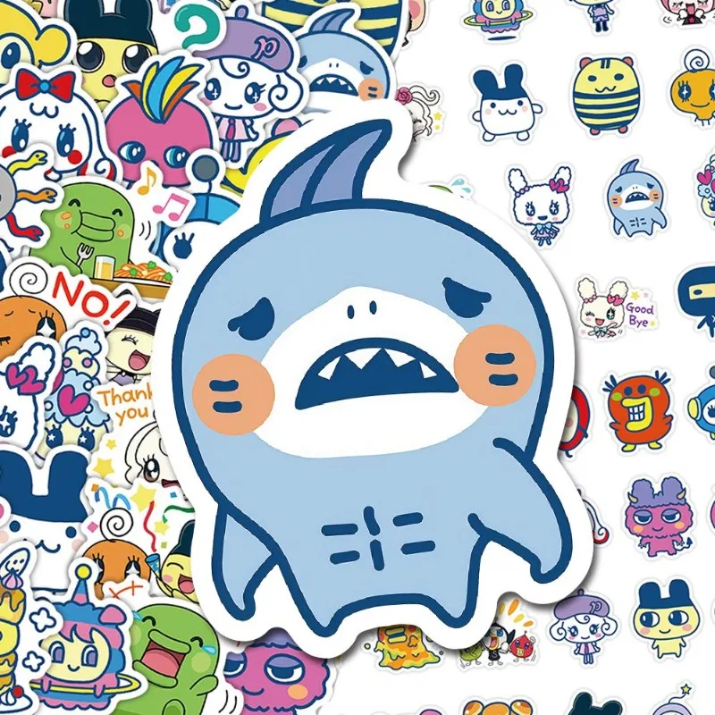 Japanese Anime Tamagotchi Stickers Cartoon 68pcs Fun Graffiti Mameitchi Memetchi DIY Thermos Notebook Decoration Stickers Toy