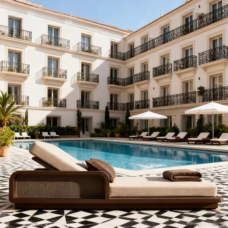 Hotel Outdoor Lounge Chair Villa Outdoor Lounge Set Outdoor Patio Lounge Set Resort Furniture Set Luxury Aluminum Pool Chairs