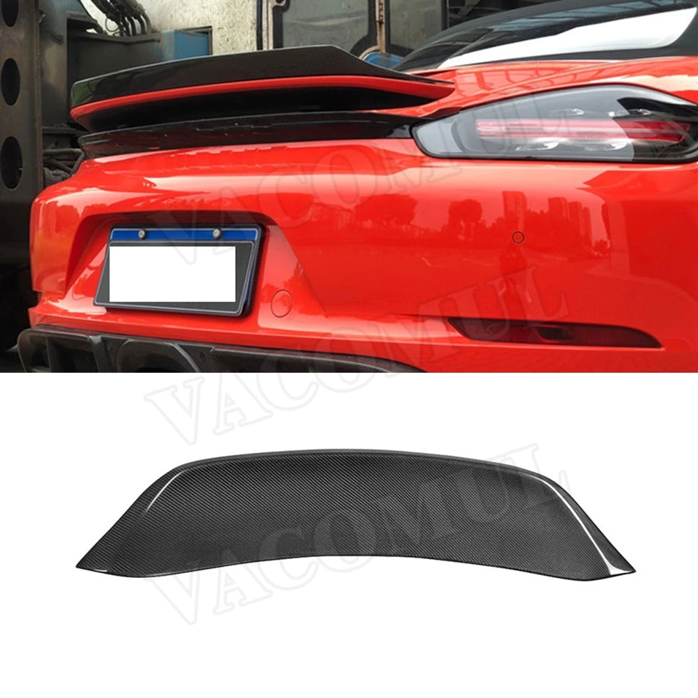 

VACOMUL Carbon Fiber Rear Spoiler Wings fit for Porsche 718 Cayman Boxster Base S Coupe 2016-2019 Car Styling Rear Trunk Boot