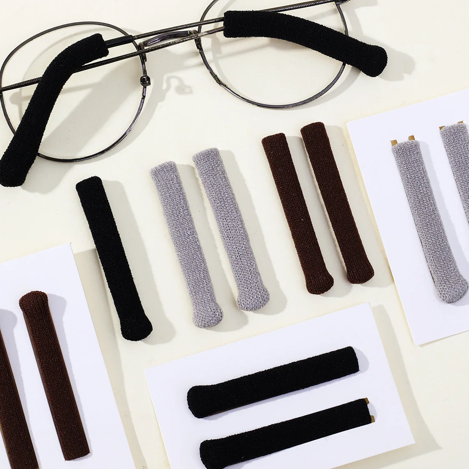 10Pairs Soft Knitting Glasses Ear Cushions Anti Slip Temple Sleeves Protective Eyeglass Arm Covers Replacement for Accessories