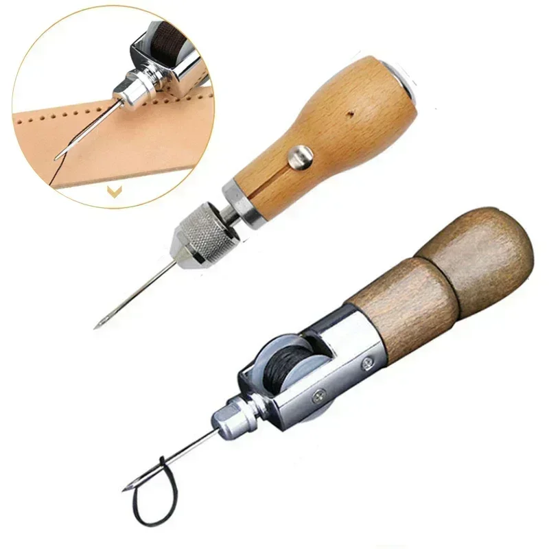 DIY Leather Sewing Awl Kit Waxed Thread Hand Sewing Tools Leather Craft Edge Stitching Belt Strips Shoemaker Canvas Repair Tools