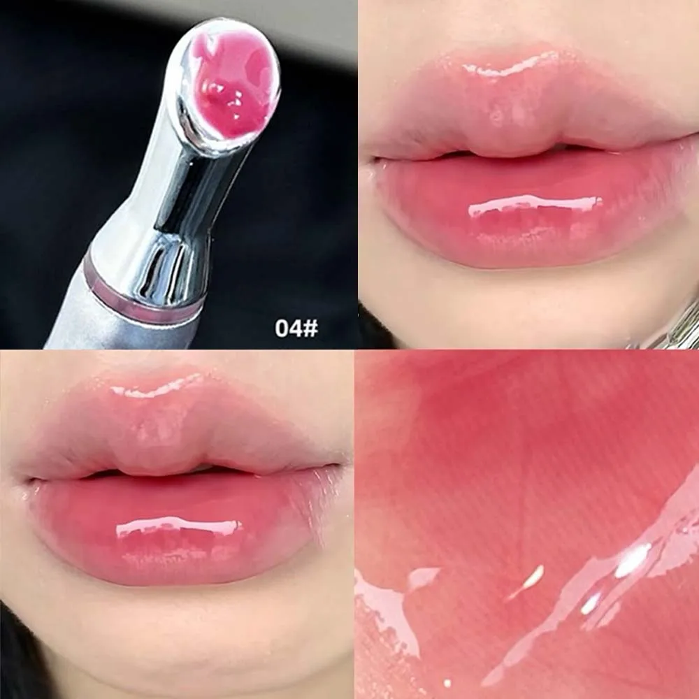 Testa di metallo Ice Diamond Essence Lip Tint Specchio Acqua Luce Vetro Lip Gloss IdratanteReduce le rughe delle labbra Labbra Rossetto Comestic