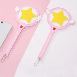 Cute Anime Star Magic Wand Card Bag with Wings Cosplay Card Bus Subway Card Cover Holder Prop Movable Girl Gift Cute Pendent
