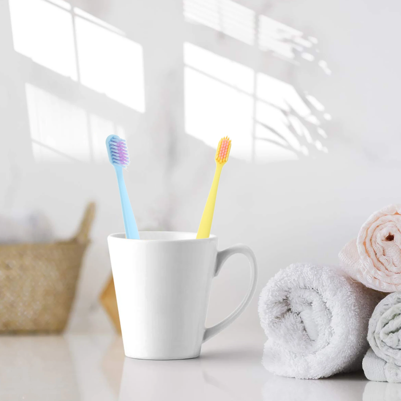 

10Pcs Toothbrush Soft Bristle Manual Adult Travel Toothbrush Portable Compact Lightweight Ergonomic Design for Daily Household