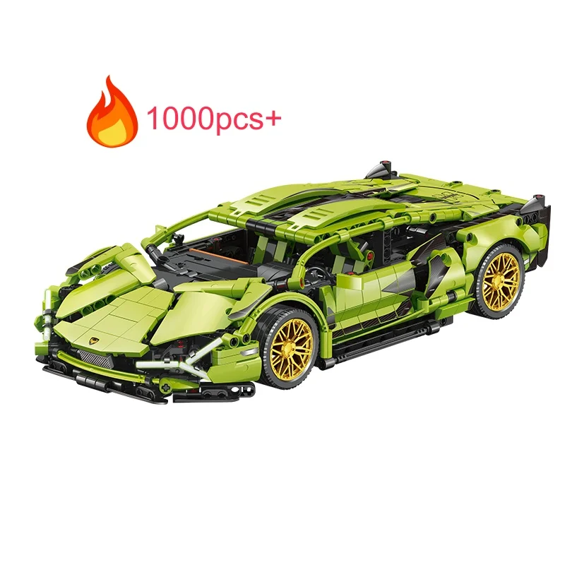 

NEW 2025 Technical Racing Power Sport Car Building Blocks Green Speed Supercar Brick Model Birthday Christmas Halloween Gifts