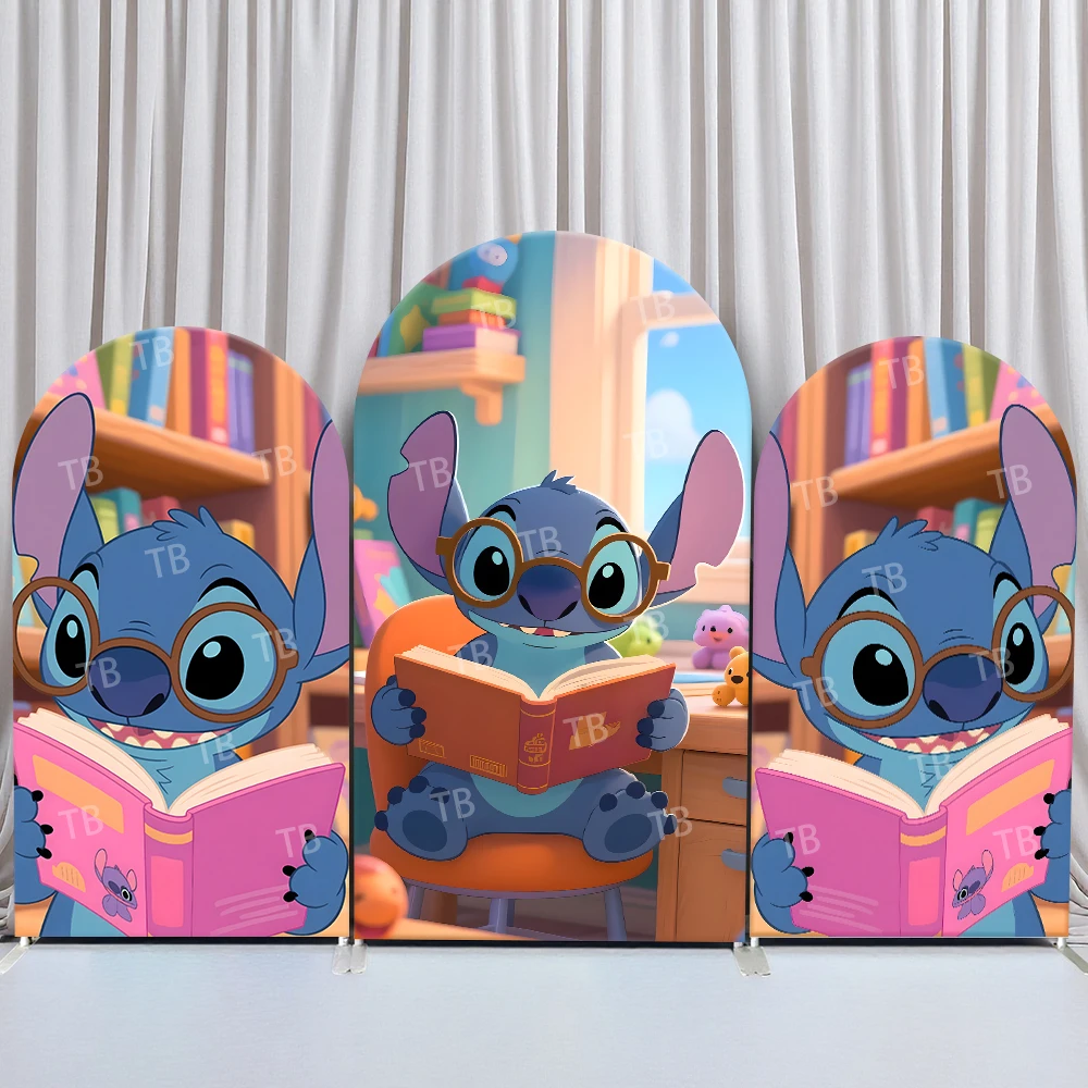 

Disney Stitch Pattern Arch Backdrop Cover for Kids Birthday Party Baby Shower Decor Fabric Background Photography Wall Supplies
