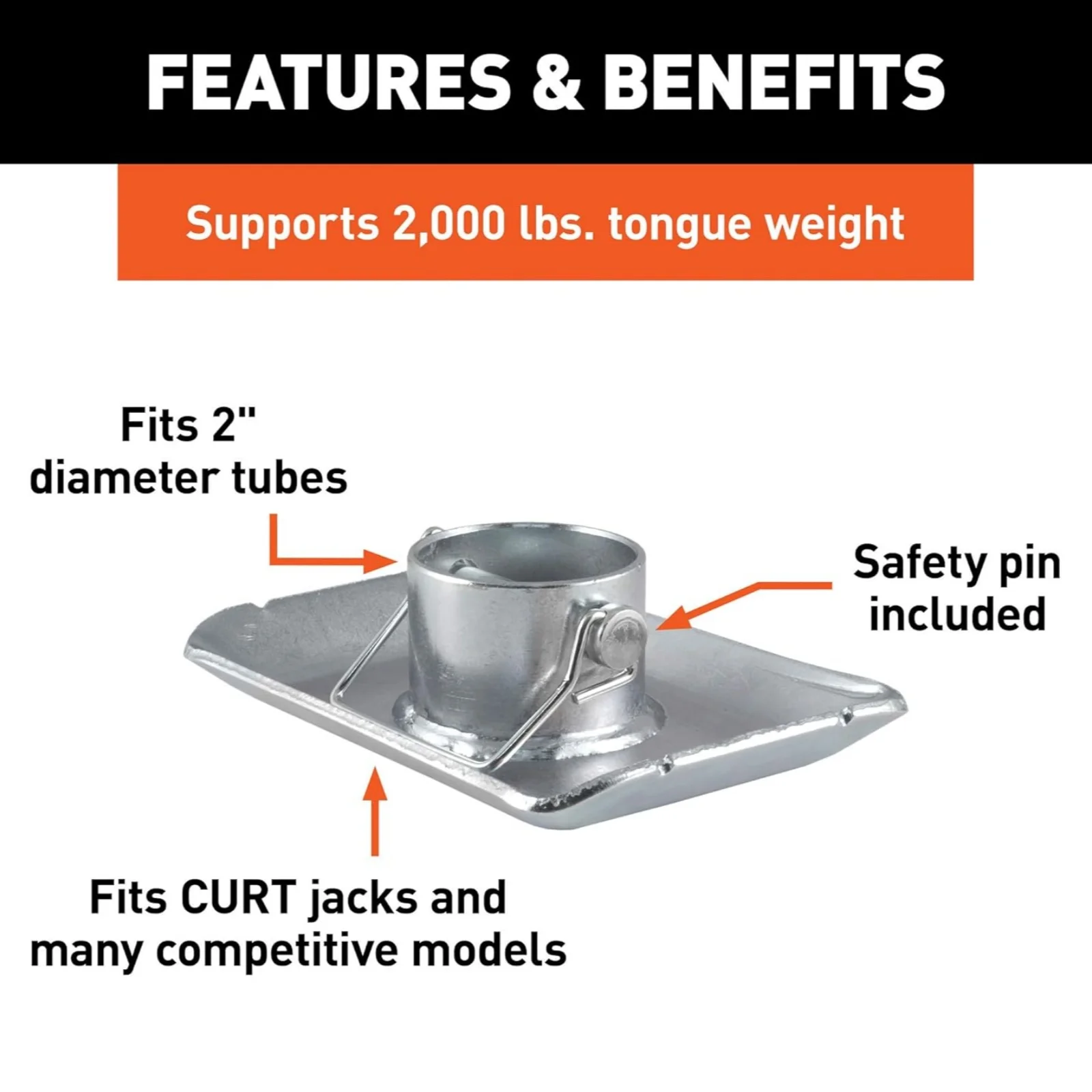 28272 Carriage Trailer Pedal Suitable For 2 Inch Diameter Pipes Capable Of Supporting 2000 Pounds For Boat RV Accessories