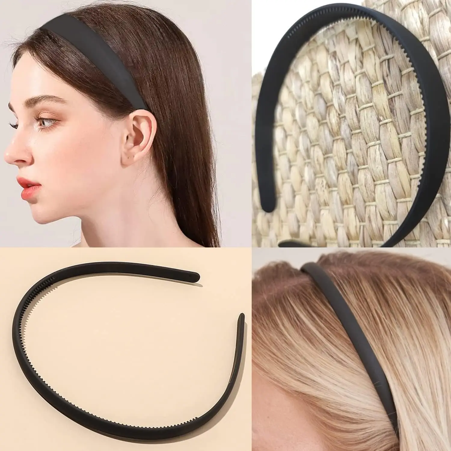 9 قطعة عقال الموضة ماتي للنساء الفتيات موجة البلاستيك عصابات الشعر الإناث الأسنان هيرباند النساء الفتيات اكسسوارات للشعر