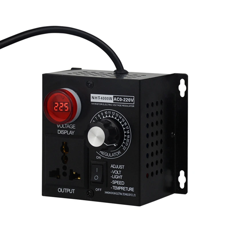 

4000W Voltage Regulator Portable Speed Adjustable Voltage Regulator Compact Variable Voltage Controller