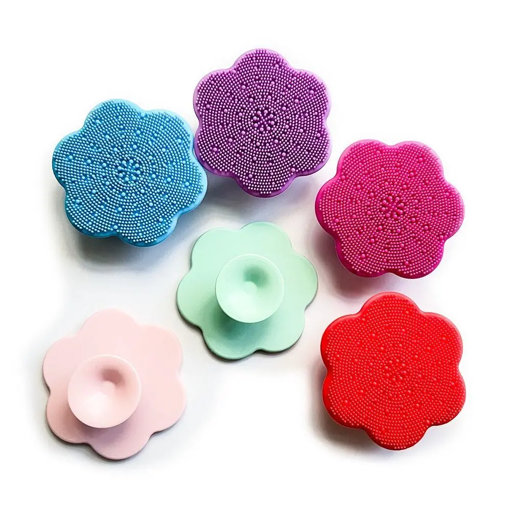 Flower Shaped Silicone Face Cleansing Brush Exfoliator Belt Sucker Skin Care Scrub Cleanser Blackhead Removal Deep Cleaning