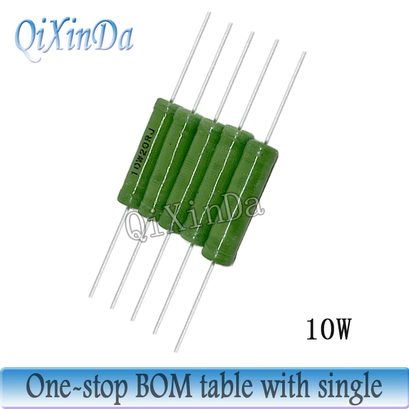 5PCS/Lot RX21 10W Wire Wound 5% Resistance 2R 100R 1K 5.1K 10K 12K 15K 10R 20R 22R  27R 33R 47R Resistor RX21-10W 1 10 100 ohms