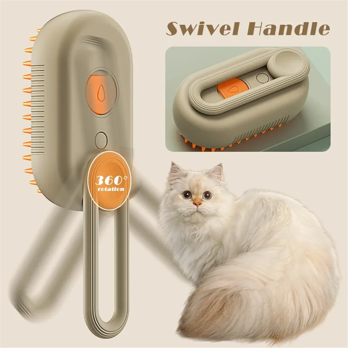 HITL スチームブラシ スチームキャッツコーム ウォータースチームキャットブラシ 電動スプレー ヘアブラシ 猫マッサージ グルーミング 毛取りコーム