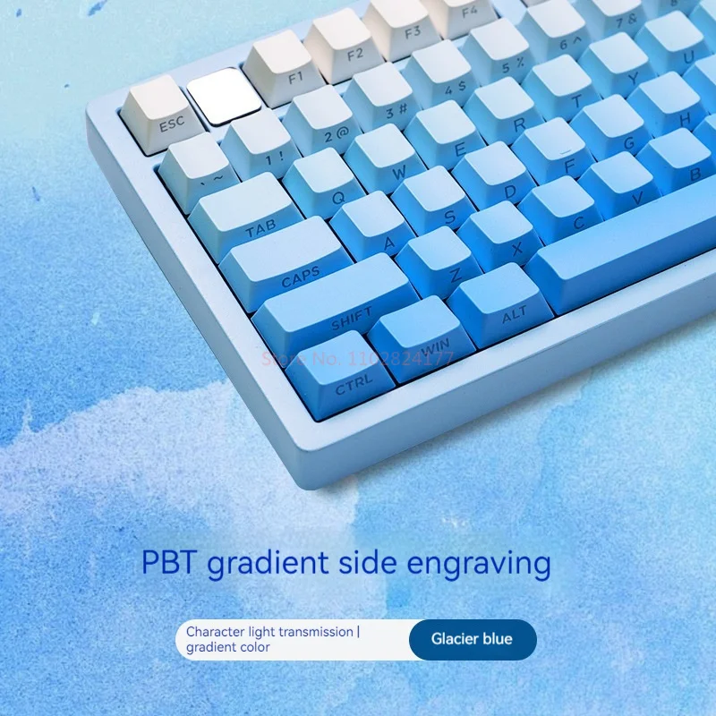 أغطية مفاتيح AULA LEOBOG ذات نحت جانبي متدرج PBT أغطية مفاتيح مصعدة حرارياً متوافقة مع لوحة المفاتيح الميكانيكية الرئيسية F87/hi8/104