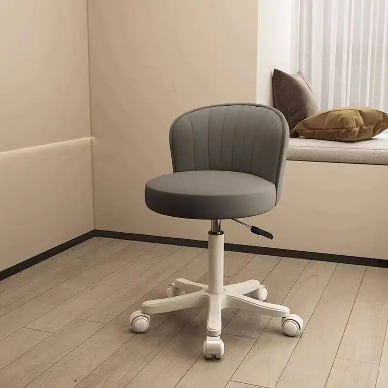 Cable Lifting Small Stool - Home Shoe-Changing Stool - Hairdressing Special Lazy Round Chair - Backrest Chair image 4