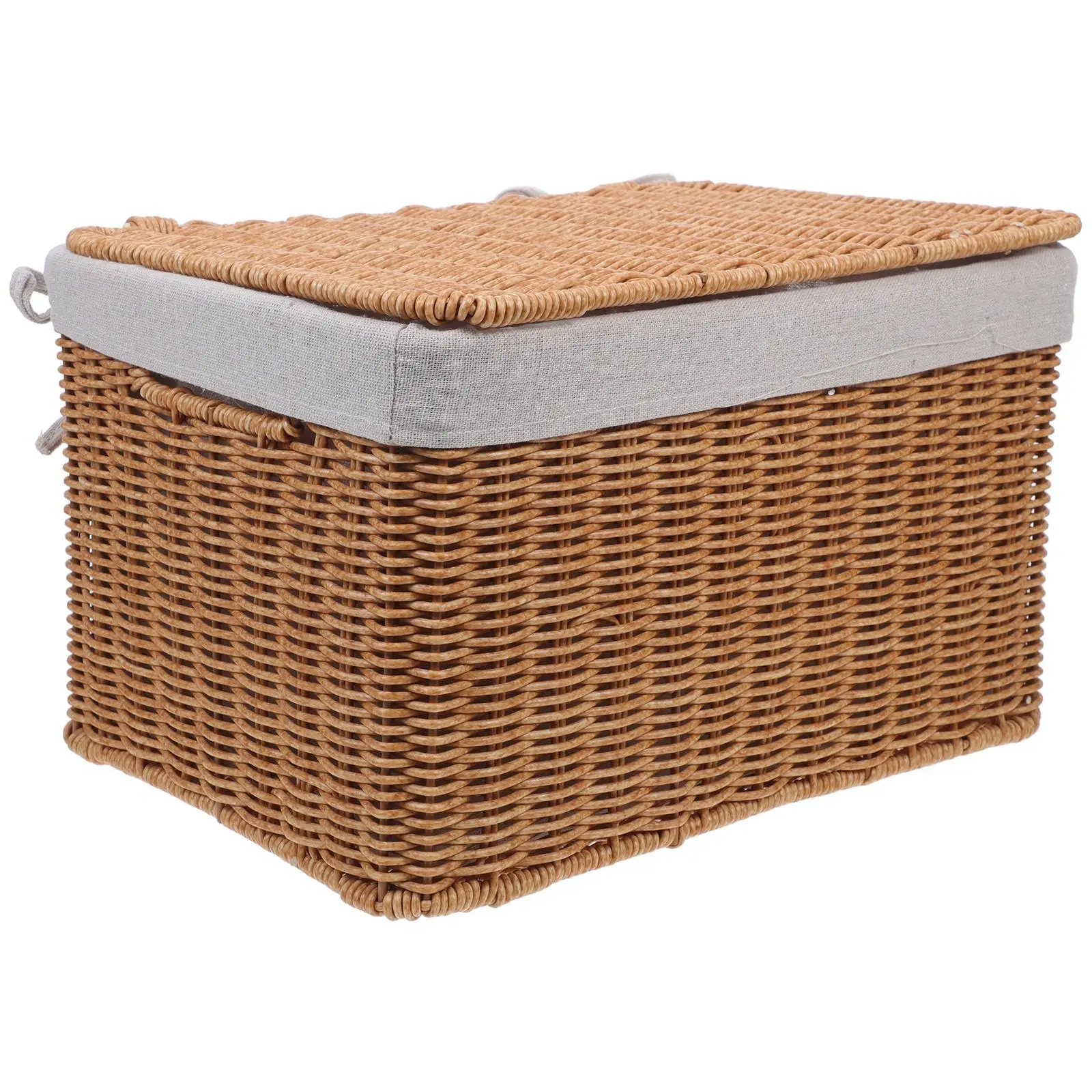 

Storage Baskets Toy Weave Sundries Organizer Laundry Fruit Light Brown Rectangular Wicker Towels Baby