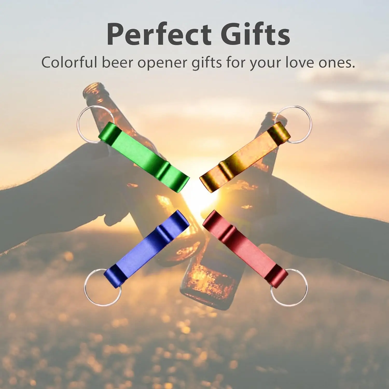 10-50Pcs Beer Bottle Openers Colored Bottle Opener Keychain Aluminum Alloy Colorful Mini Pocket Beer Beverage Opener