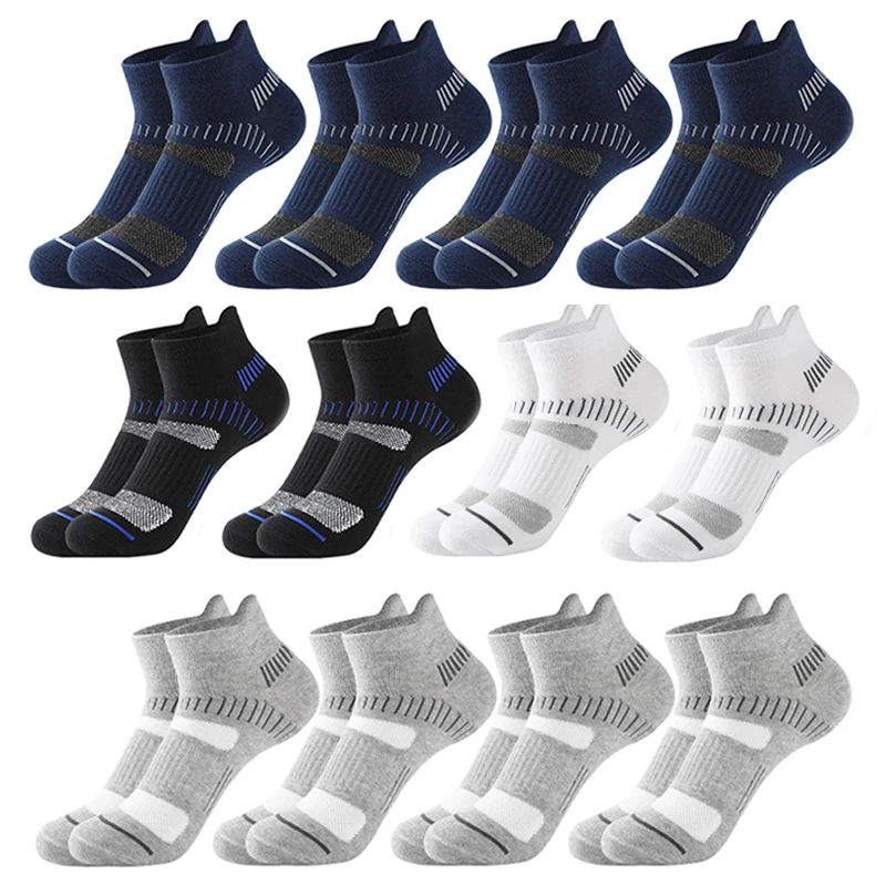 5/10 Pairs Breathable Sports Mesh Casual Short Sock Men\'s Fashion Cotton Socks 2024 New High Quality Men Ankle Socks