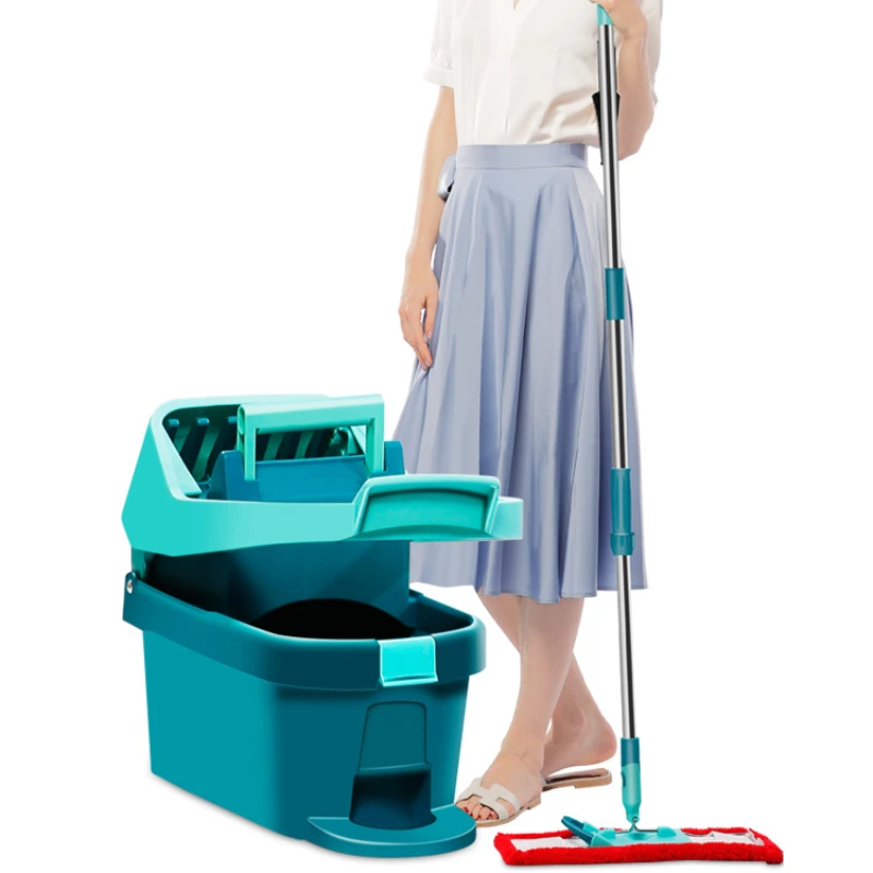 Mop Household Hand Wash-Free  Wet and Dry Floor  Squeeze Flat Plate