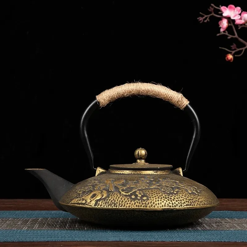 

Чугунный чайник 800 мл, чайник в японском стиле, красота, здоровье, железный горшок для кипящей воды, чайный сервиз в стиле ретро