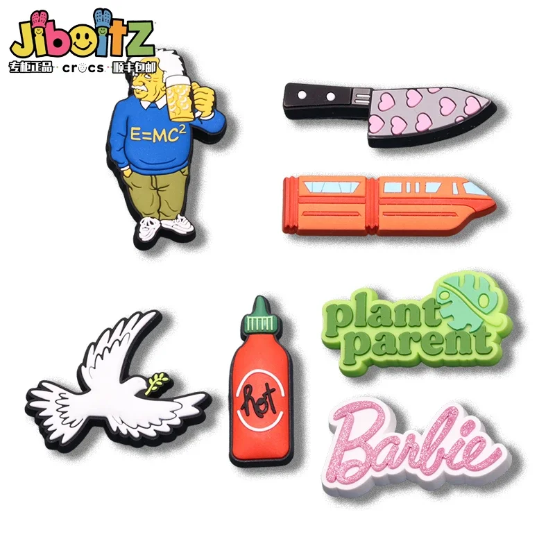 Barbie Knife Peace Dove Ketchup PVC Shoe Charms for Women Gils Y2k Fashion Cute Cartoon Jibz Shoe Decorations Kid Gifts