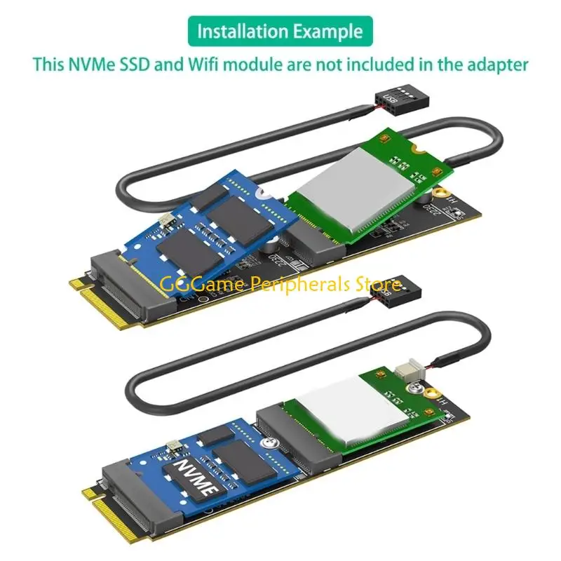U55B Fast Speed M.2 To WiFi Bluetooth-Compatible Adapter Card For PC Motherboard Upgrades