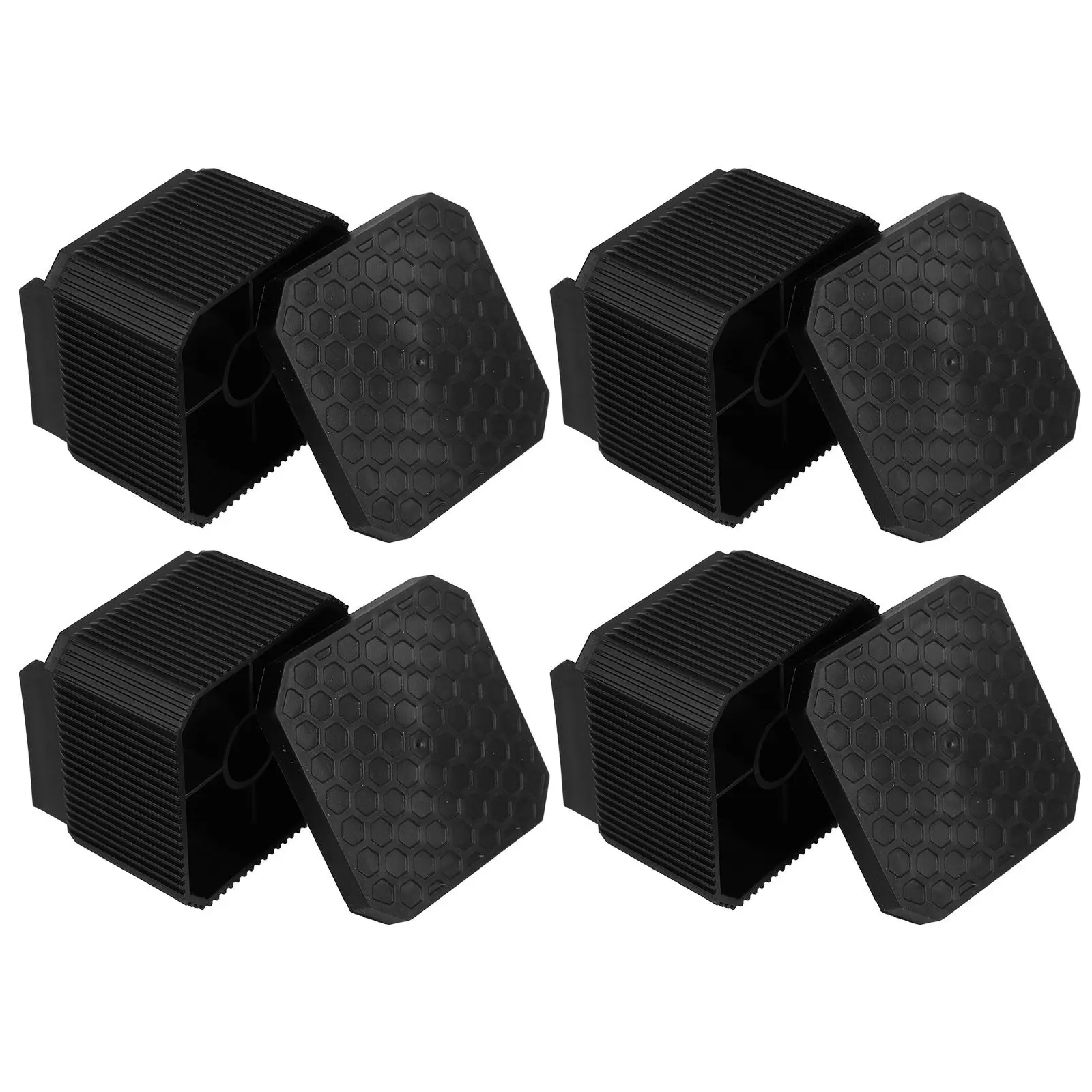 4Pcs Walking Pad Incline Blocks 3x2.7x2 Treadmill Foot Riser Non-Slip Stability Risers Leveling Blocks Adjustable Fitness