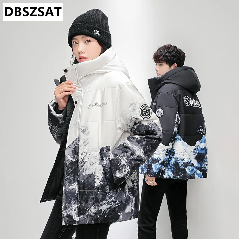 Winter New Fashion Unisex Couple Gradient Color Duck Down Coats Hooded Casual Down Jackets Quality Male Outdoor Winter Jackets 3