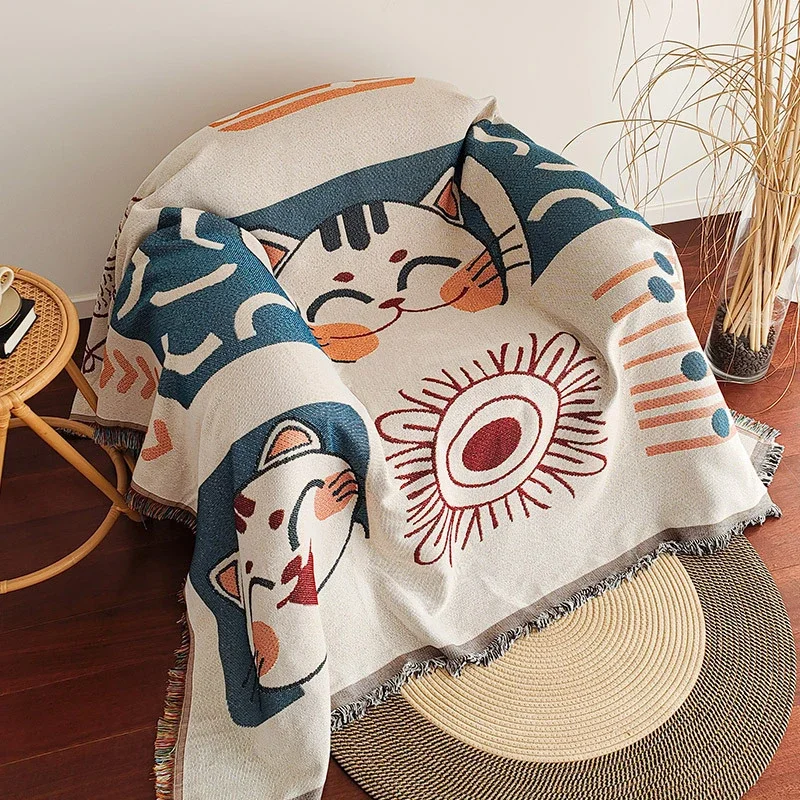 Blanket Oversized Boho Throw Blanket With Fringe Southwestern Geometric Tapestry Vintage Woven Throw Blankets Home Decoration