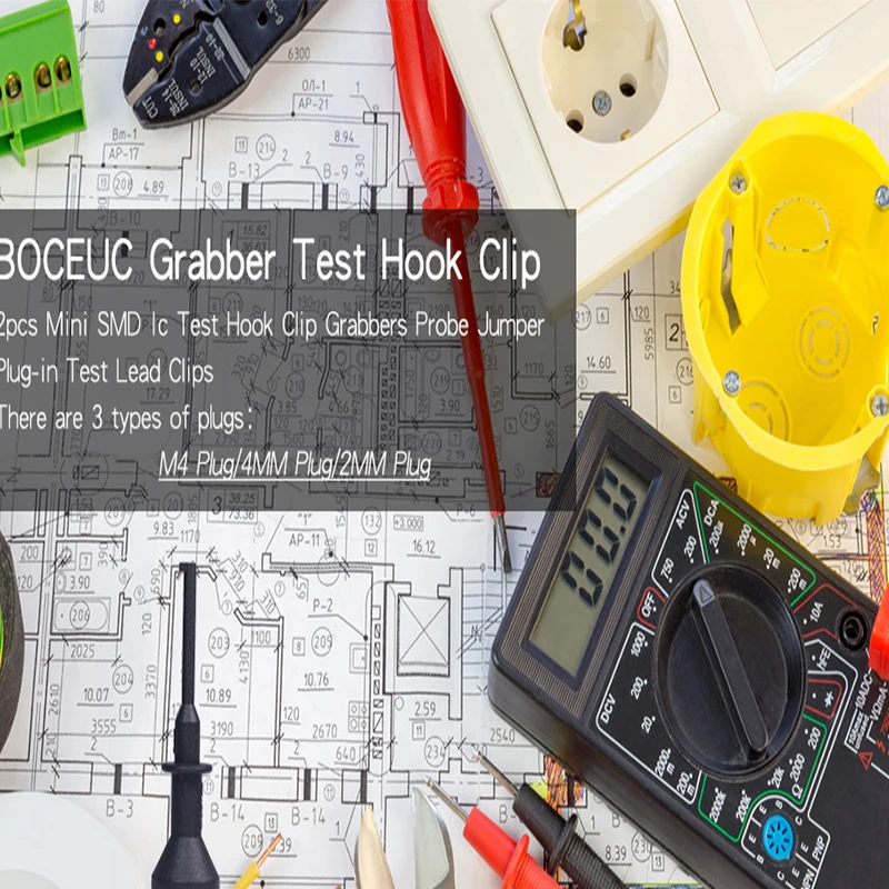 Test Hook Multimeter Test Leads Probes Lnterface: 4mm Threaded Interface And 2mm Interface