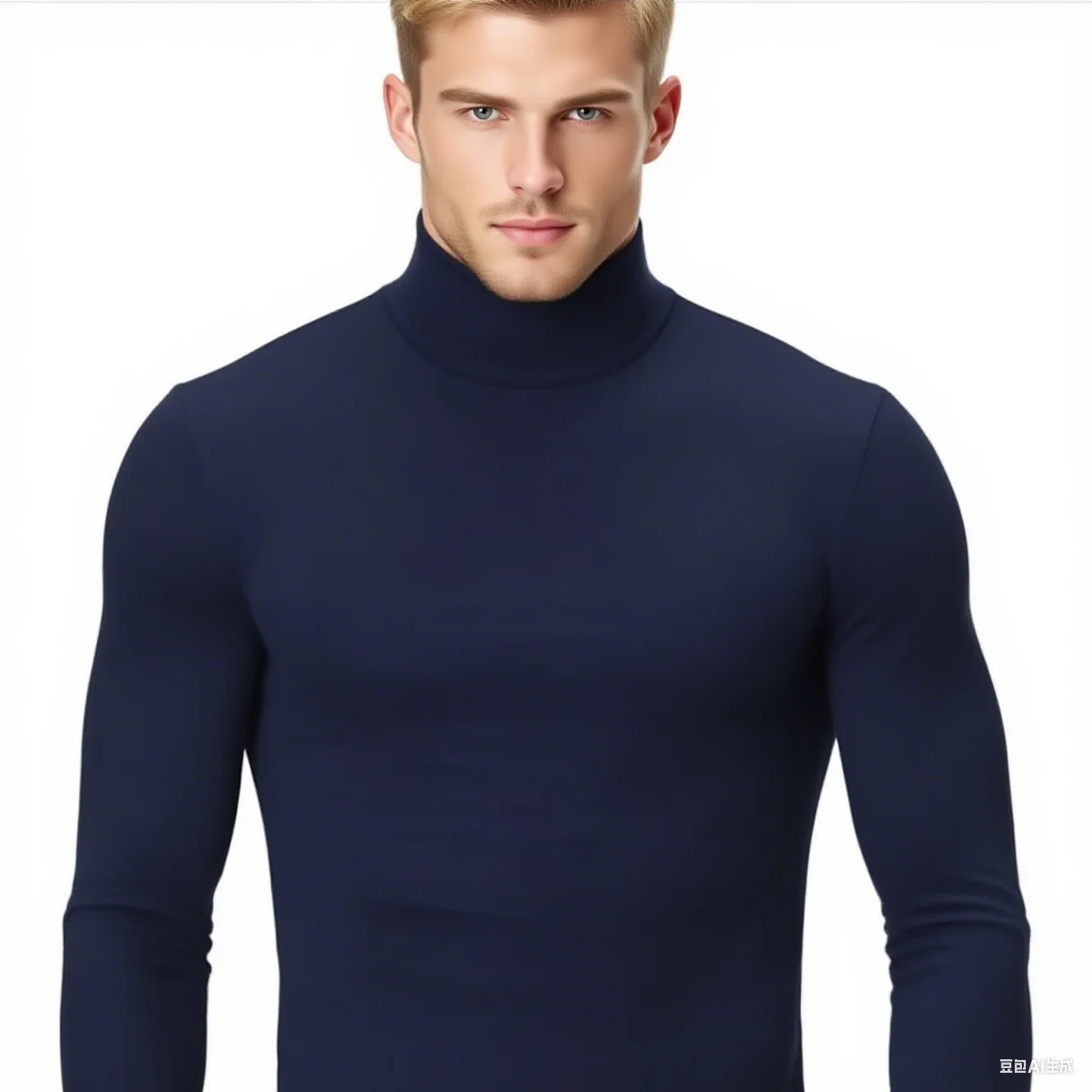 

2025 new thermal underwear top men's casual slim fit high neck bottom shirt long sleeved basic top autumn pullover stand up coll