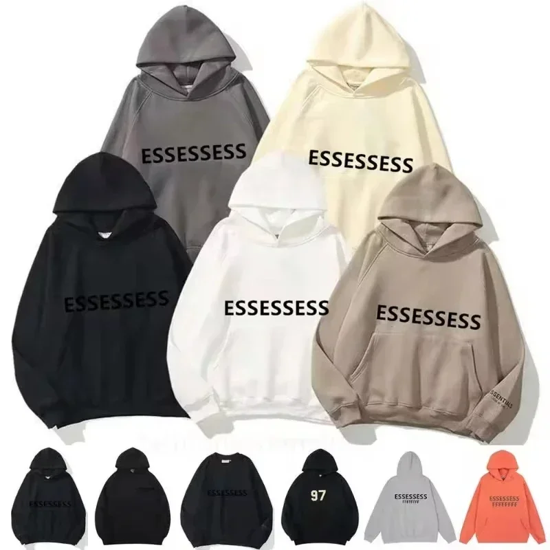 2025 New Designers Hoody Ess Hooded Woman Overcoat Pullover Long Sleeve Letter Sweatshirt Streetwear for Man Big Size Plus Large
