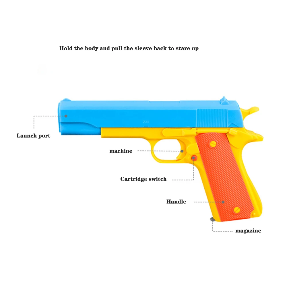 Nowy M1911 Glock pistolet zabawki zabawki dla dzieci miękki pocisk pistolet pistolet może rzucić powłoki ręcznie ciągnąć Model symulacji pistolet chłopcy prezenty