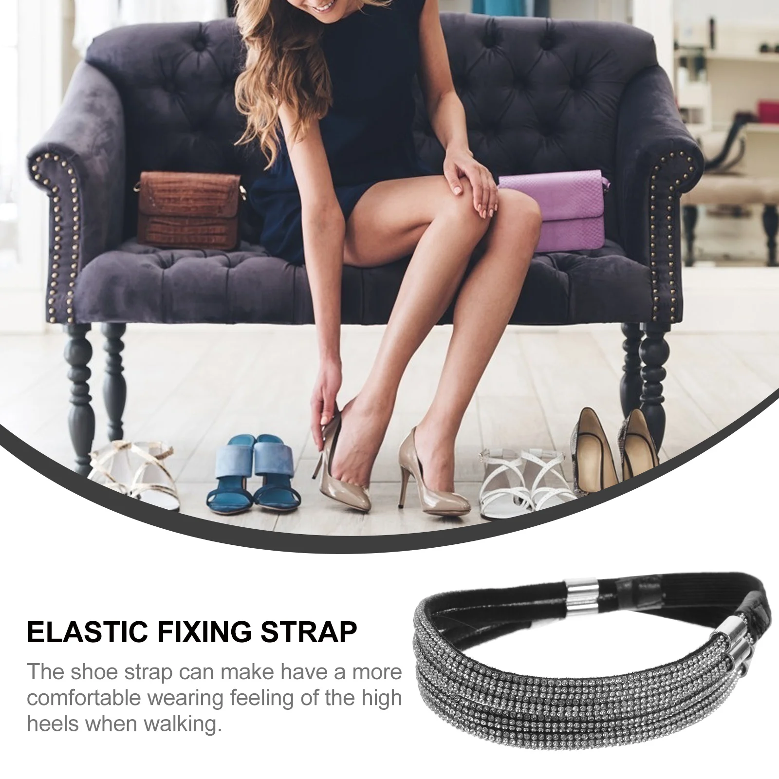 1 زوج أحزمة أحذية عالية الكعب مرونة قابل للتعديل استبدال الكاحل الأشرطة للنساء المضادة للانزلاق أربطة الحذاء اكسسوارات الديكور