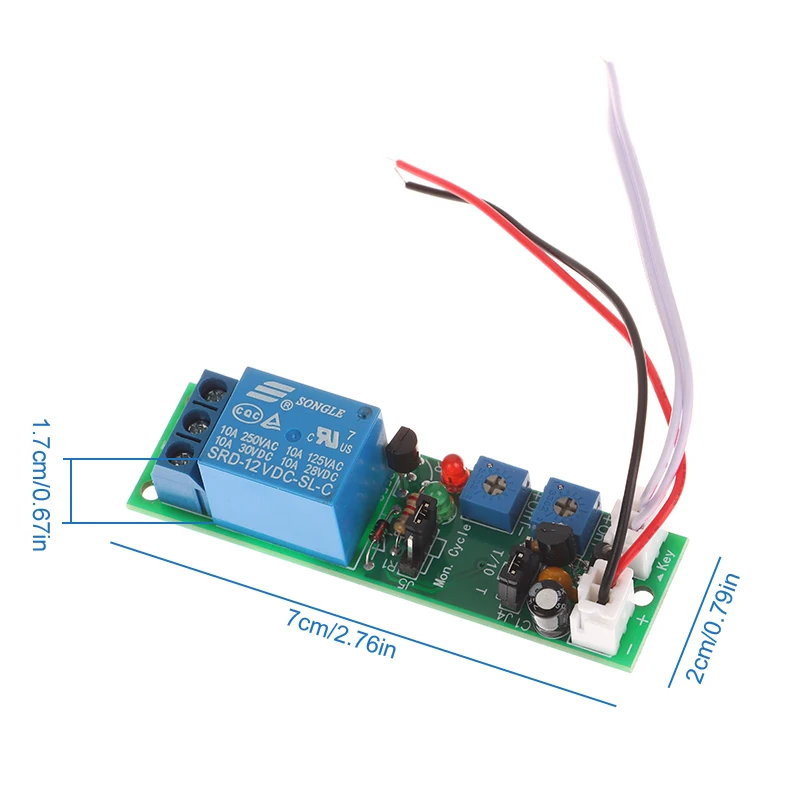 調整可能なサイクルタイマー遅延リレーモジュール,オン/オフ遅延,トリガー制御スイッチ,DC 5v,12v,24v,0〜24時間