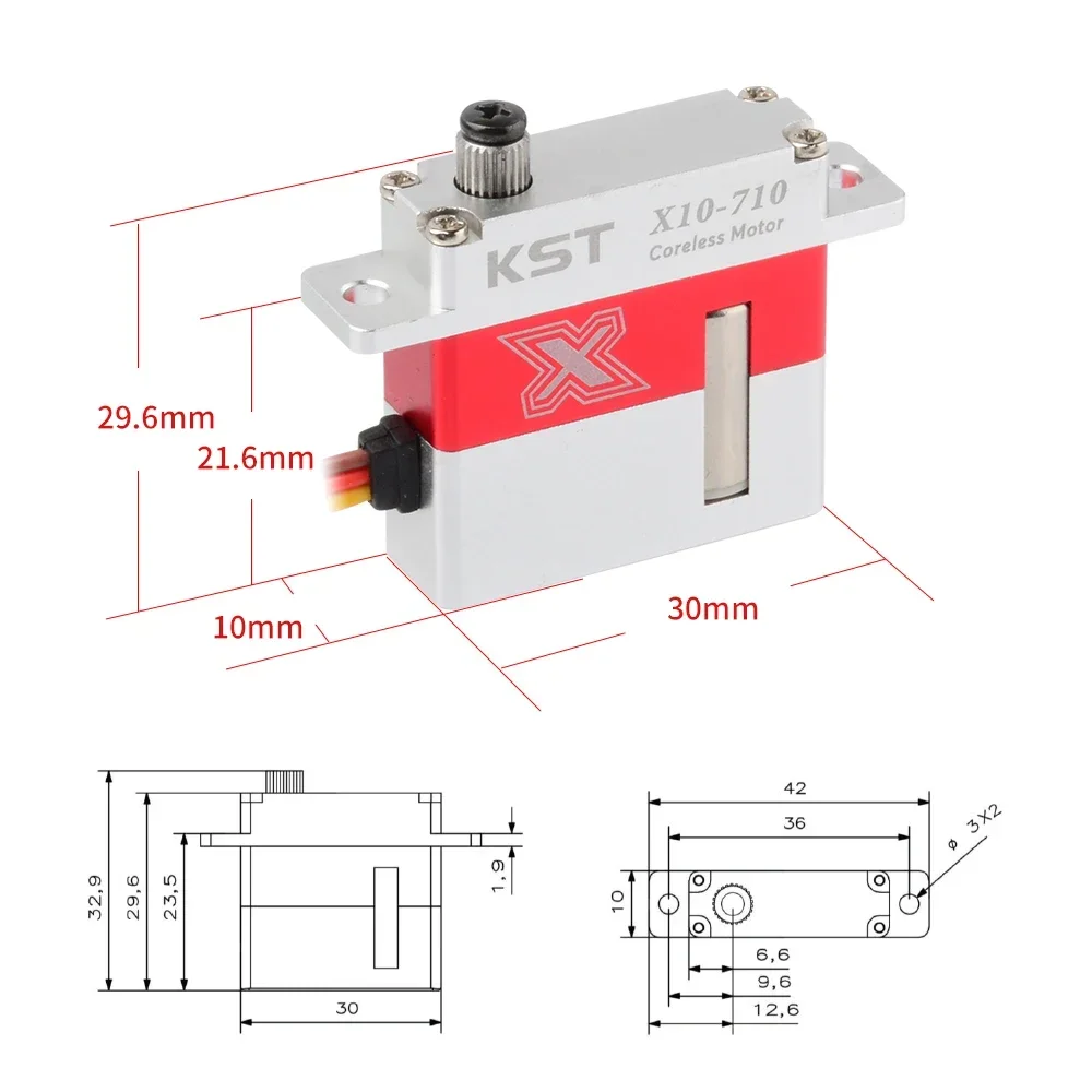 DrMasHot KST X10-710 V8.0 HV 7.5Kgf.cm 0.10sec Mini Digital Metal Gear Servo For RC Gliders