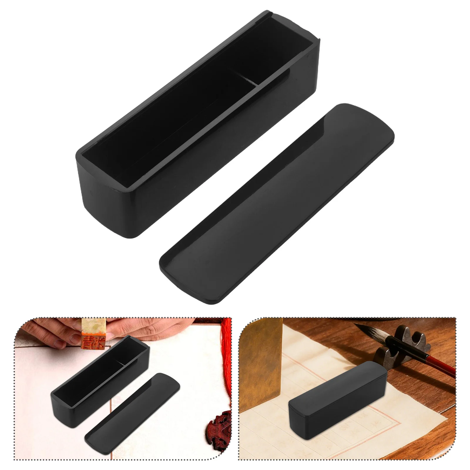 

4Pcs Japanese Name Seal Box Pull Out Storage Organizer Plastic Stamp Holder for Office Stamp Wax Seal Storage Case