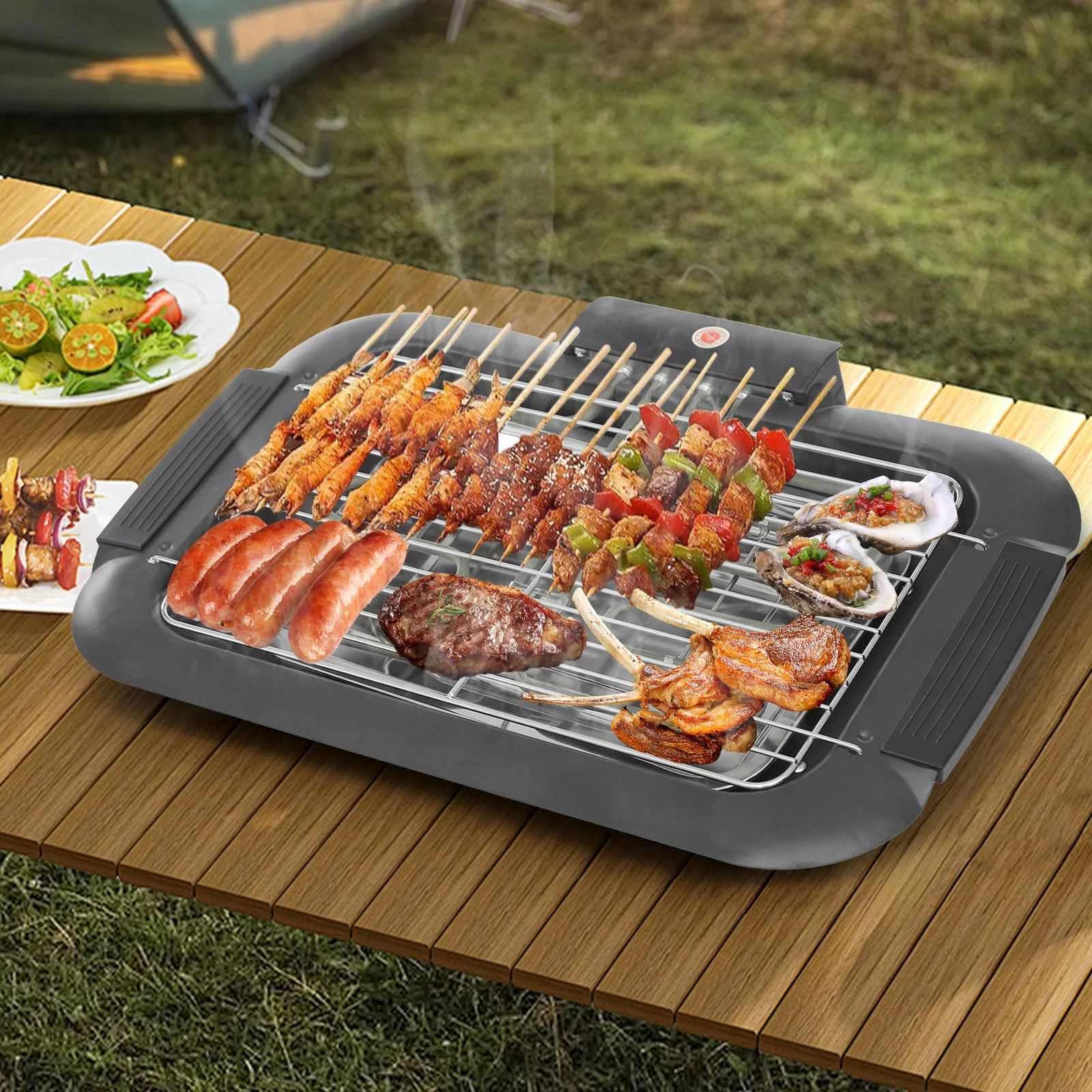 Grill de table électrique 220V 2000W, 6 vitesses, température réglable avec bac à eau, NOUVEAUTÉ