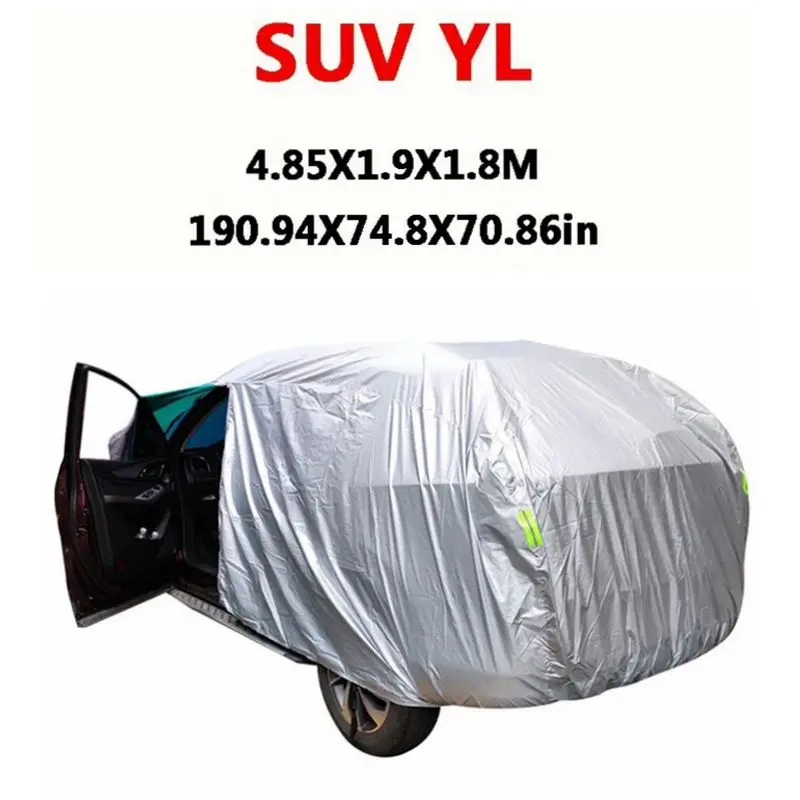 Universele Suv/Sedan Full Car Covers Buitenshuis Regen Sneeuw Bescherming Uv Auto Paraplu Zilver S-XXL Auto Case Cover