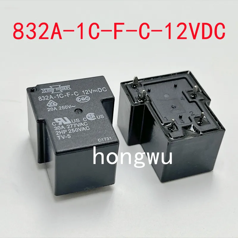 100% Original New 2PCS  832A-1C-F-C-12VDC  relay  30A 5pins