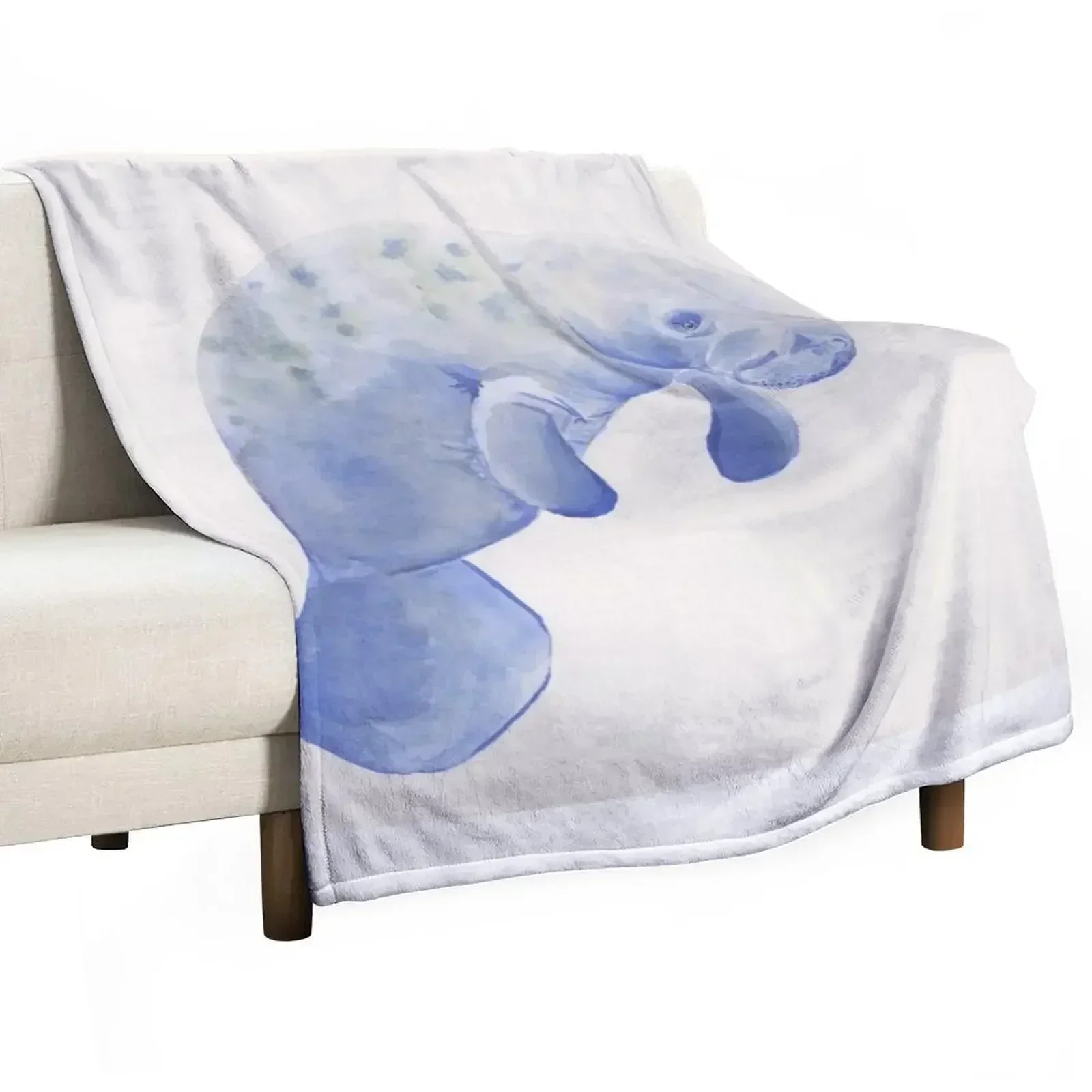 Manatee Throw Blanket Bed Fashionable funny gift Shaggy decorative Blankets