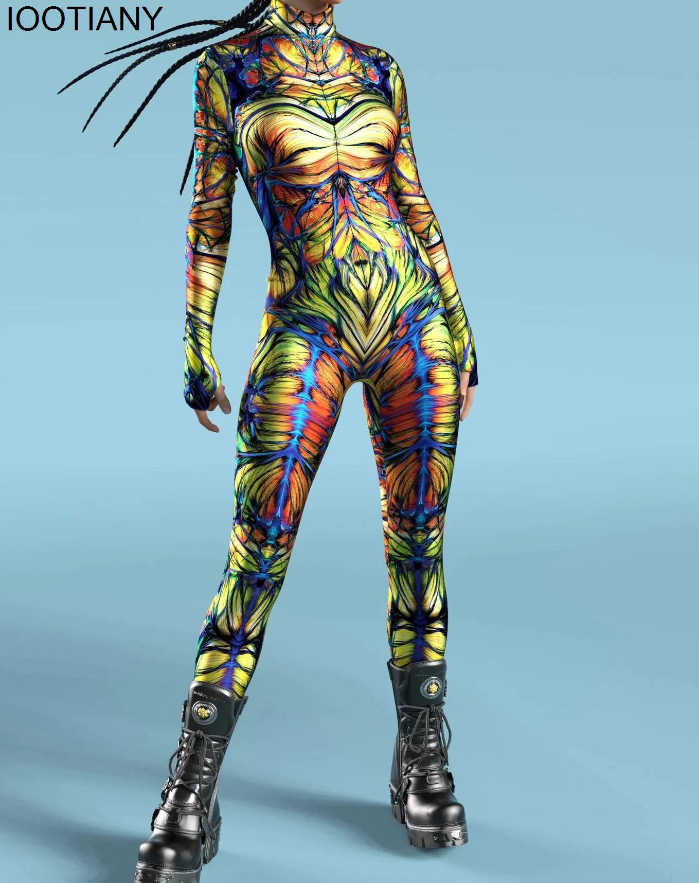 Ocean Tie Dyeing Costume Cosplay tuta Halloween Party tute Carnival Woman Zentai Body Clothes collant Body One piece