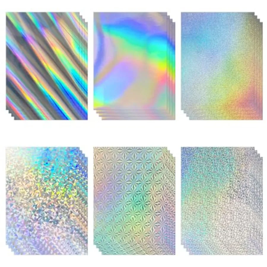 Holographic Metallic Cardstock 24 Sheets 8.5 x 11