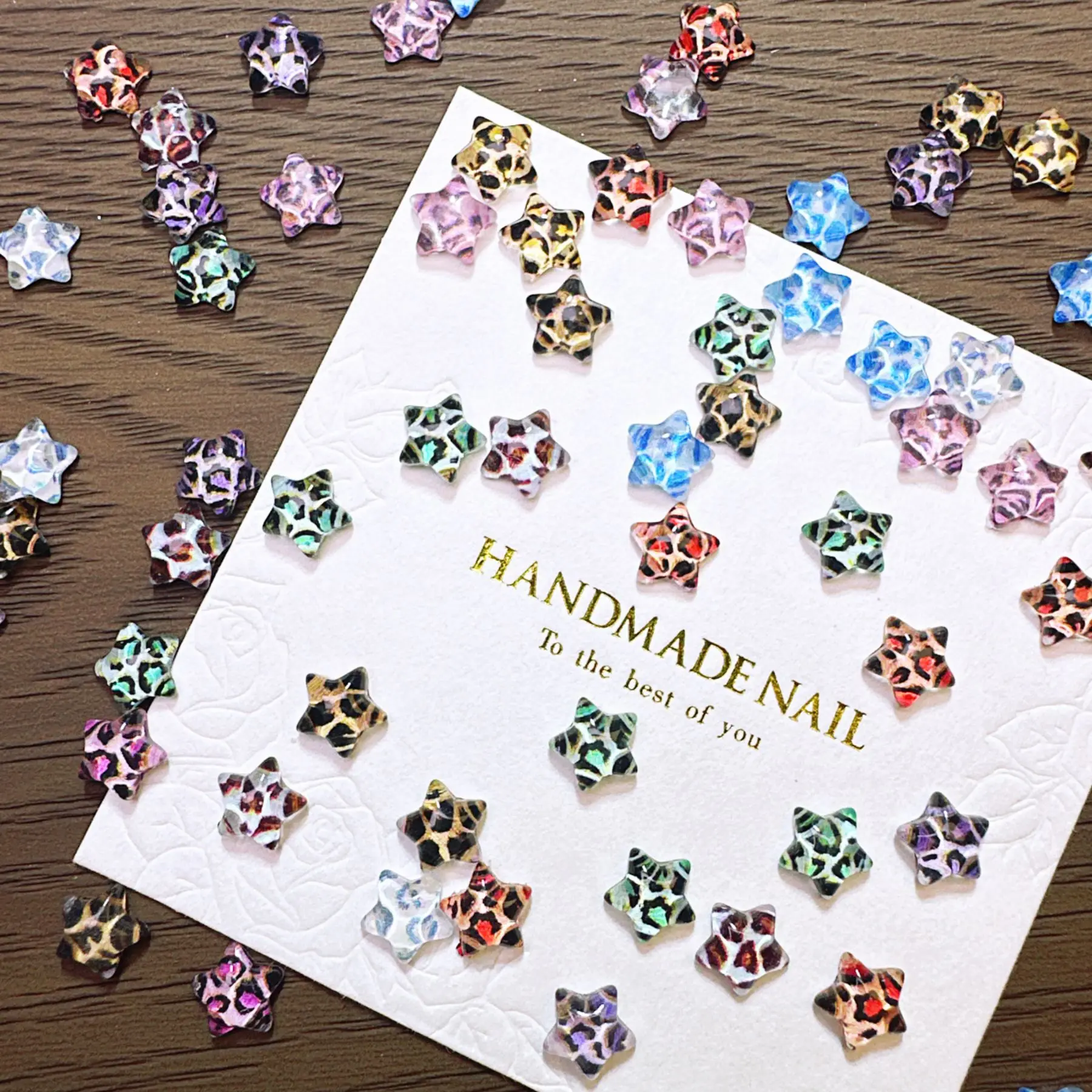 Nail Art Leopard - 100Pcs/bag Leopard Star Nail Charms -