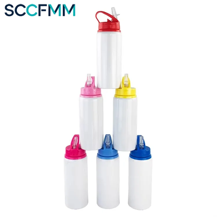 SCCFMM 3Pcs 600ml Aluminum Sublimation Blank Water Bottle for DIY Photo & Logo Print Outdoor Sports Drink Bottle for Kids Childr