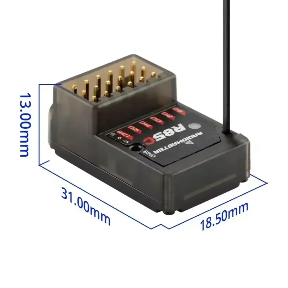 RadioMaster R85C 5CH PWM Receiver 2.4G D8 D16 SFHSS TCXO for RC Car Boat