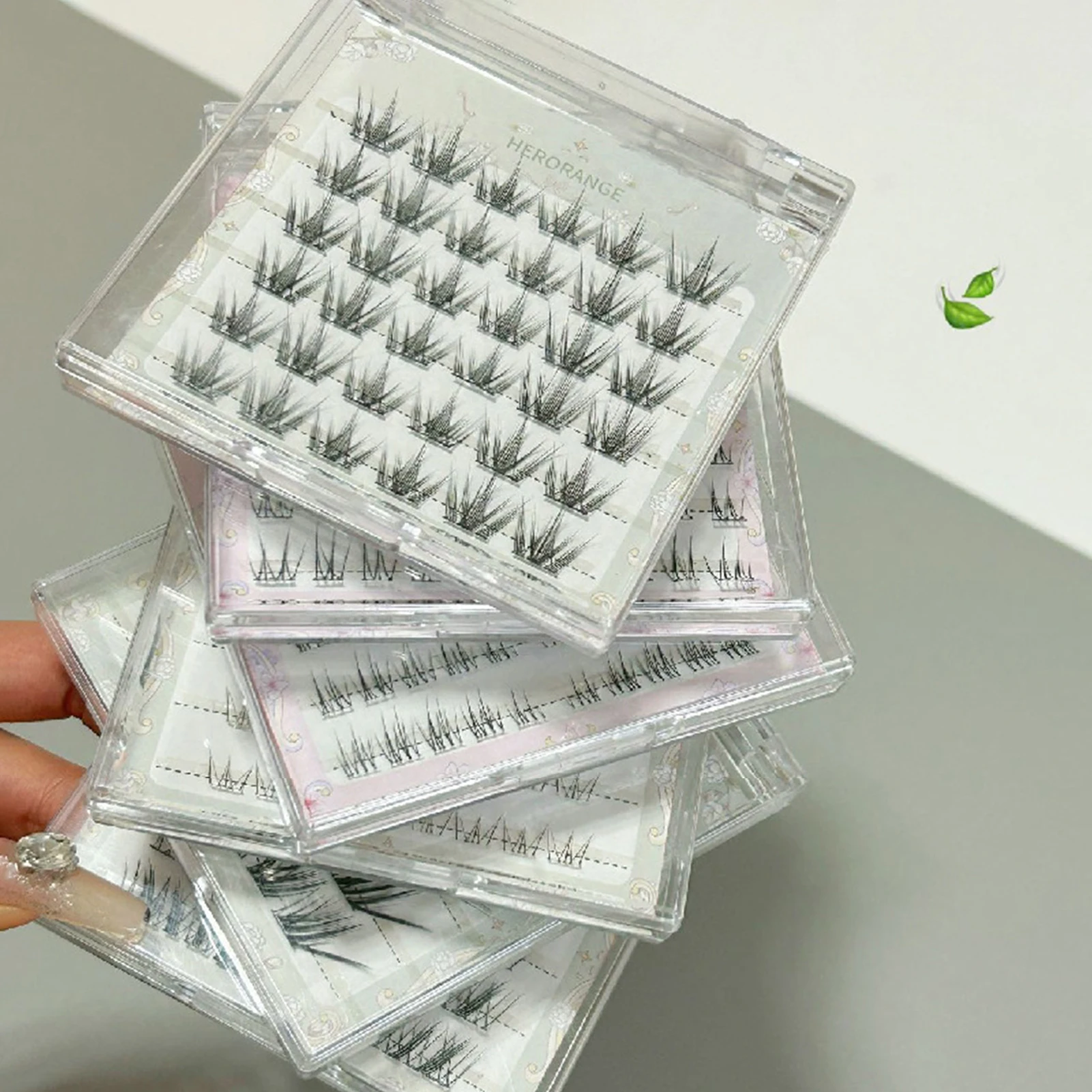 Glue Free lashes Self Adhesive False Eyelashes Soft Wispy C Curl Natural 7-13mm Mixed Length Black Fiber Lash For Women